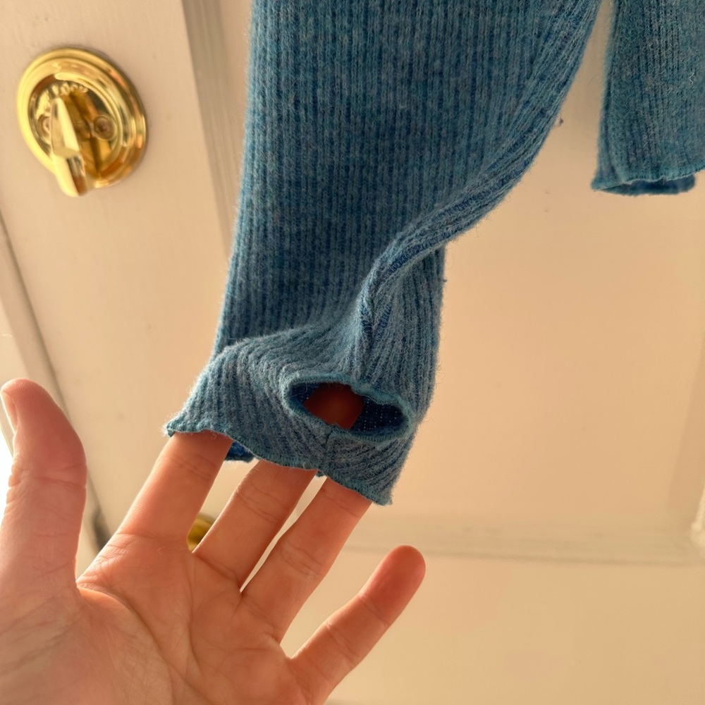 Mountain Hardwear Blue Wool Mid-Layer - image 2